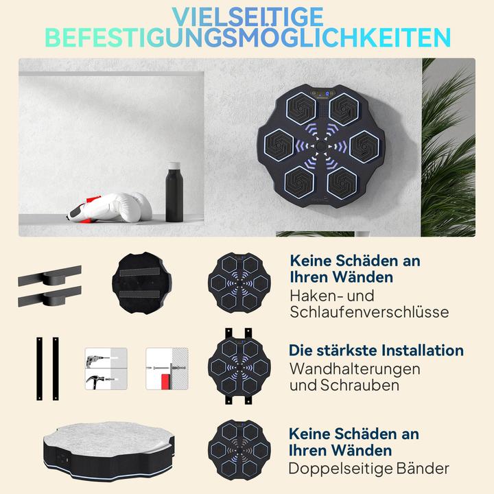 Immagine prodotto SportNow Music Boxing Machine Kunstleder, Kunststoff Schwarz (44 cm)