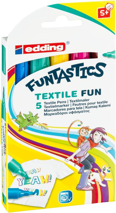 Actual product image Edding Textile marker 17 Funtastics Set of 5 (Multicoloured, 3 mm, 5 x)