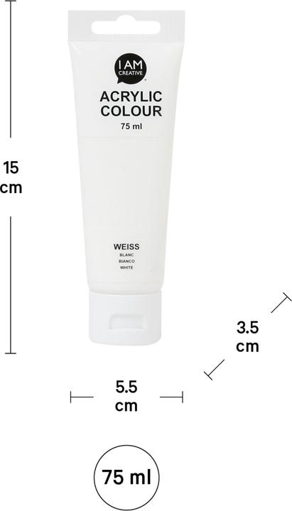Produktbild I Am Creative Acrylfarbe (Weiss, 75 ml)