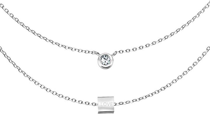 Immagine prodotto Star Piercing Catena d'argento con ciondolo in cristallo e cubo (Acciaio chirurgico 316L)