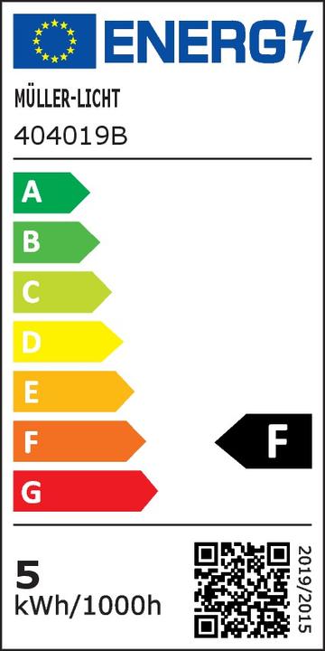 Label énergétique Müller Licht tint LED lampe bougie dimmable E14/6W(40W) 470 lm 1800- 6500 K blanc chaud- blanc lumière du jour + (E14, 4.90 W, 470 lm, 1 x, F)