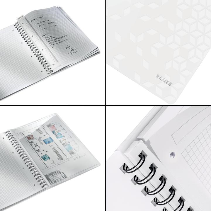 Actual product image Leitz WOW college notebook spiral bound with PP cover (A4, Checked, Hardcover)