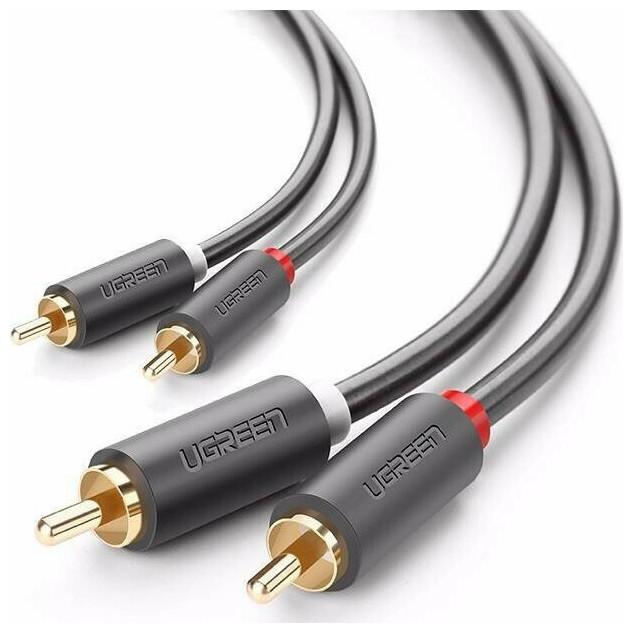 Actual product image Ugreen 2RCA (Cinch) to 2RCA (Cinch) Cable 1.5m (black) (1.50 m, Cinch)