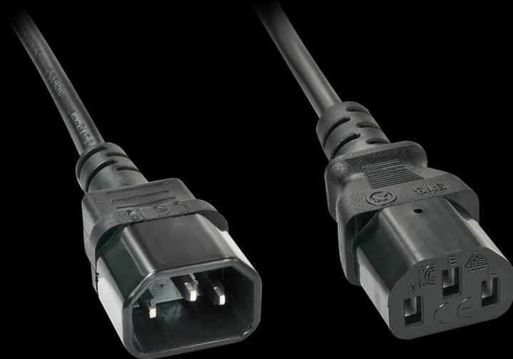 Actual product image Lindy 2m IEC power extension cable C14 to C13 (2 m, C14)