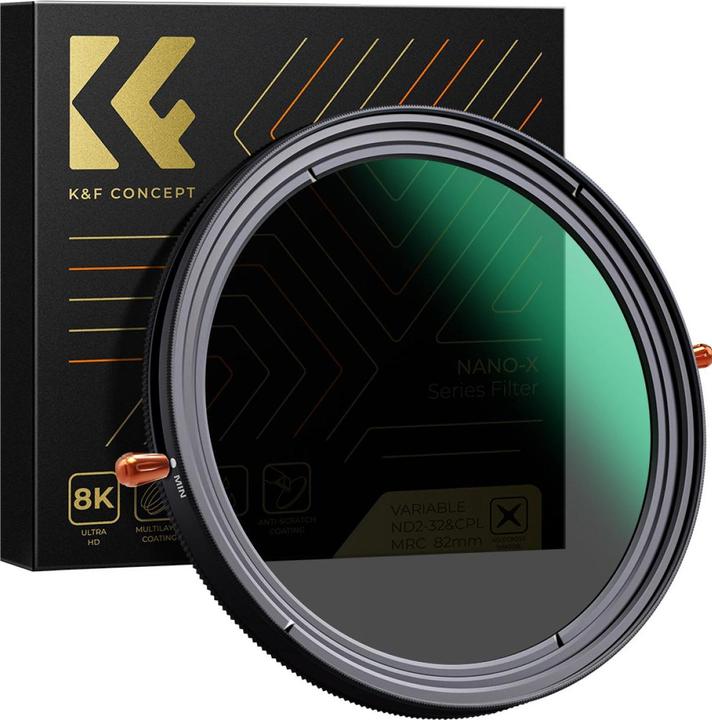 Image du produit K&F Concept 2 en 1 CPL+Variable ND2ND32 (86 mm, Filtre gris neutre, Filtre polarisant)