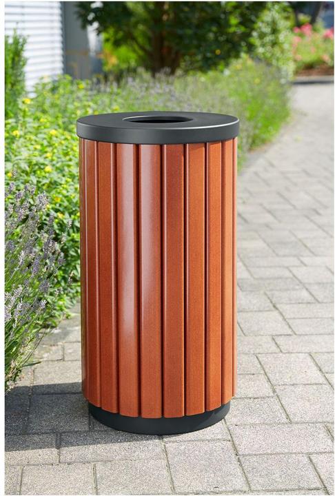Image du produit kaiserkraft Poubelle, aspect bois (40 l)