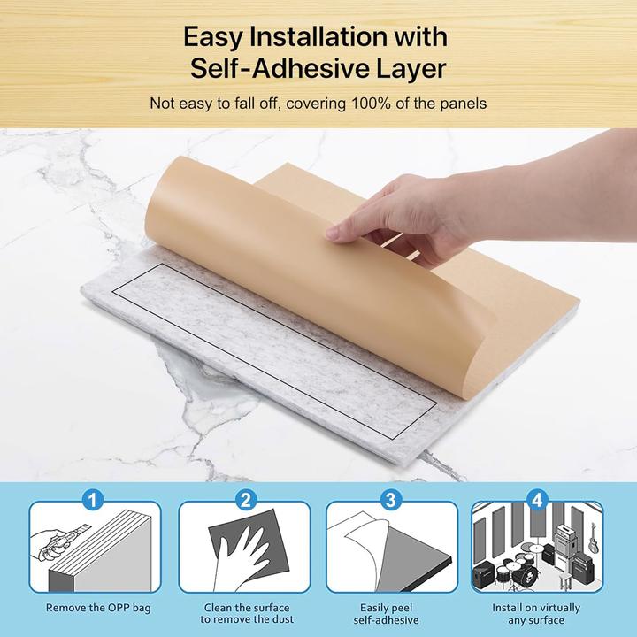 Image du produit Kuchoow Selbstklebende Akustikplatten-Set (12 Stück) (12 pcs)
