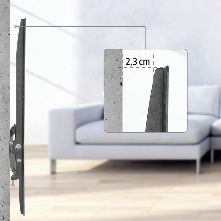 Actual product image Hama TV wall bracket, rigid, 165 cm (65") up to 35 kg, wall distance 2.3 cm (Wall, 65", 35 kg)