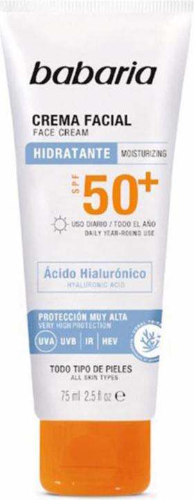 Babaria Sol Facial Hialuronico 75ml (Sonnencreme Gesicht, SPF 50, 75 ml)