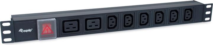 Image du produit equip Bâti de prises 1U8x IEC Alu. Sch