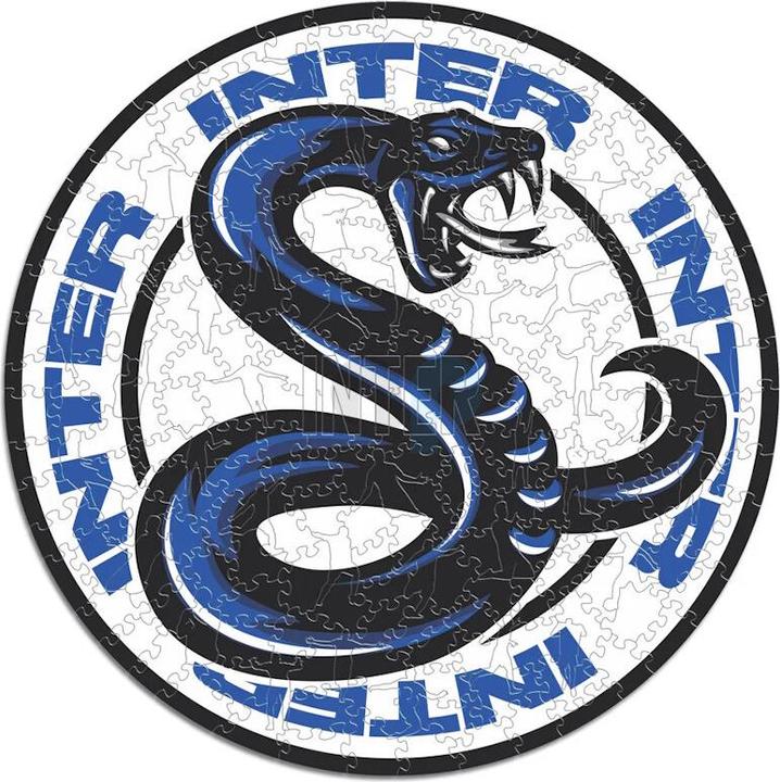 Actual product image Iconic FC Inter Milan - Logo with snake - Wooden Puzzle Size M (270 pieces) (270 pieces)