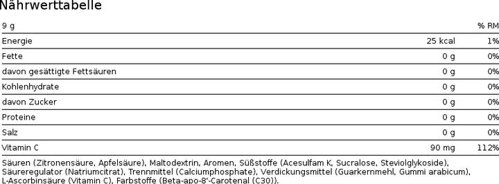 Nährwerte und Zutaten Bolero Classic (Passionsfrucht, 12 Stk., 120 g)