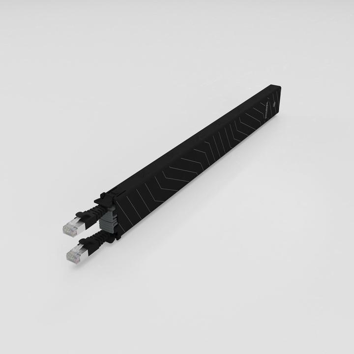 Actual product image PATCHBOX one / Cassette / 8RU / Cat 6A, STP, 0.8 m, black (U/FTP, CAT6a, 0.80 m)