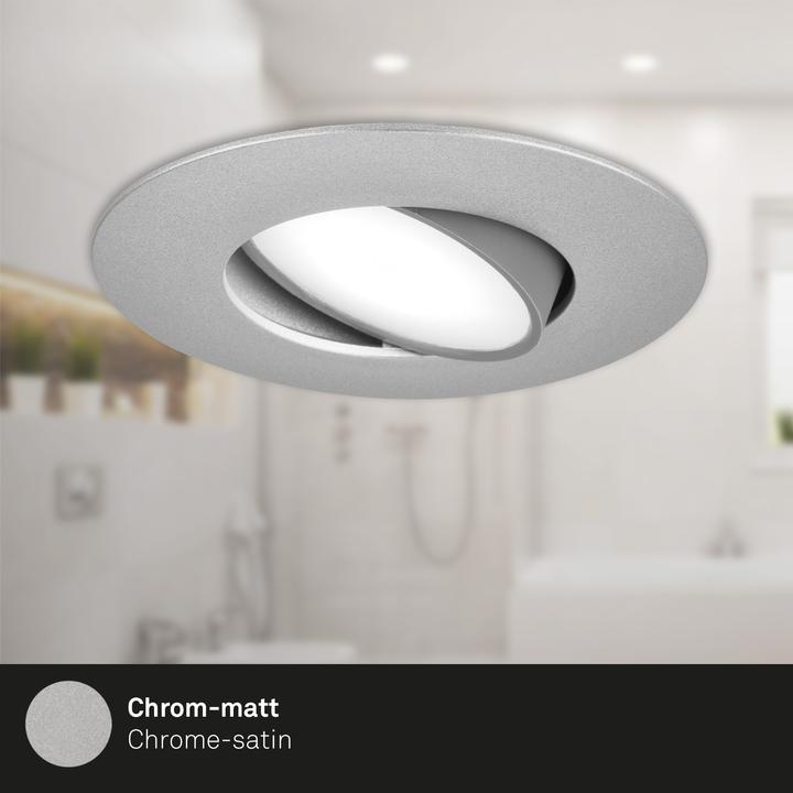 Produktbild Briloner LED Einbauleuchten, 3er-Set, IP65, chrom-matt, 3xLED-Platine/4,9W (480 lm)