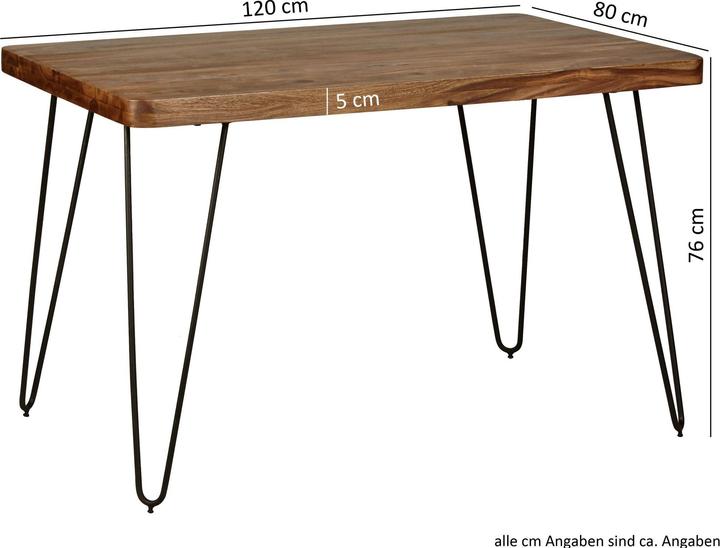 Actual product image FineBuy Dining Table Brown (80 x 120 x 76 cm)