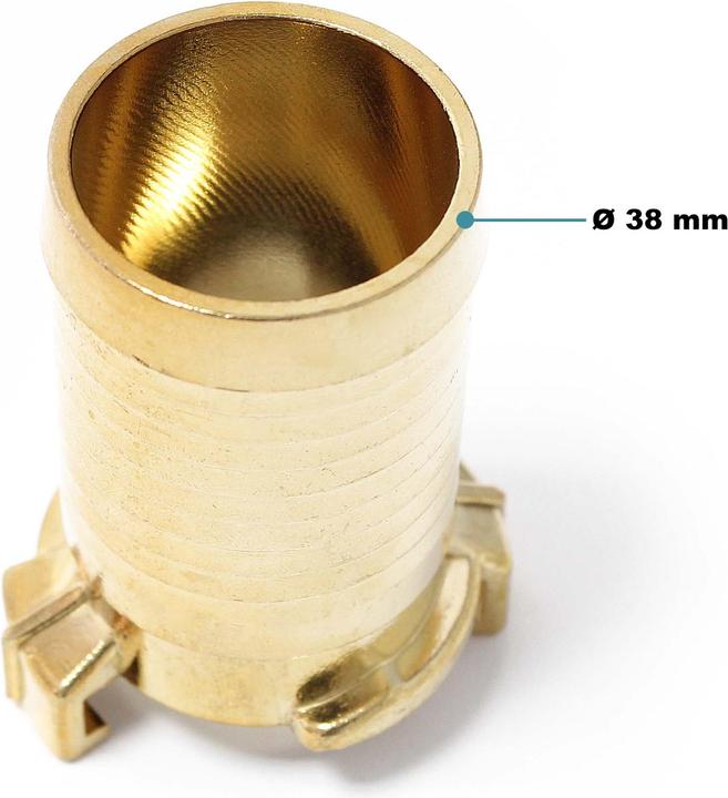 Produktbild Wiltec Messing Schlauchtülle DN38 (1 1/2") Schlauch Verbinder Schnellkupplung (Schlauchverbinder, 38 mm)