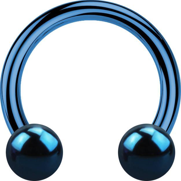 Produktbild Star Piercing Circular Barbell dunkelblau mit zwei Kugeln (Titan G23, ohne Messing)