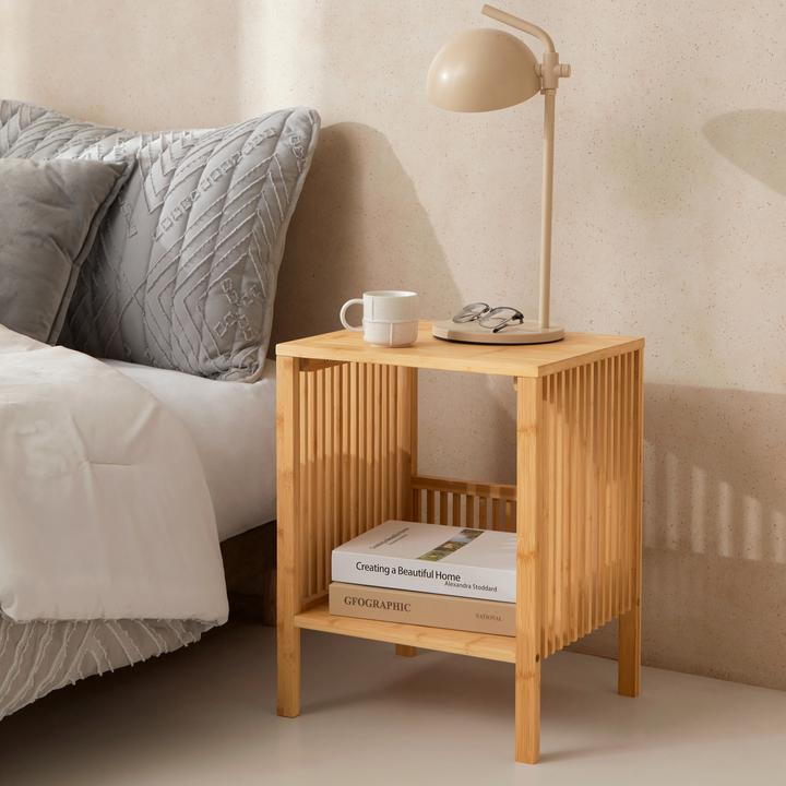 Actual product image En.Casa Side table Varde 50x39x33 cm set of 2 natural bamboo