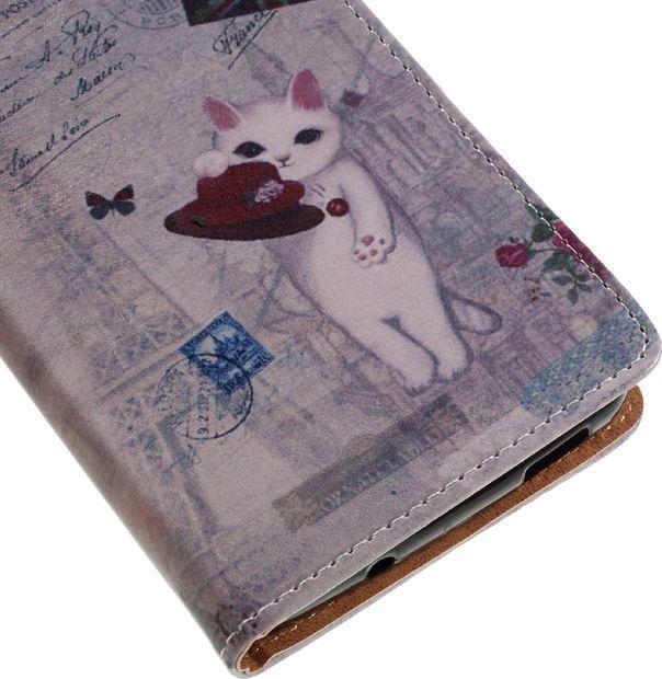 Image du produit MU Style Etui en cuir avec drapeau anglais et chat (DTEK60)