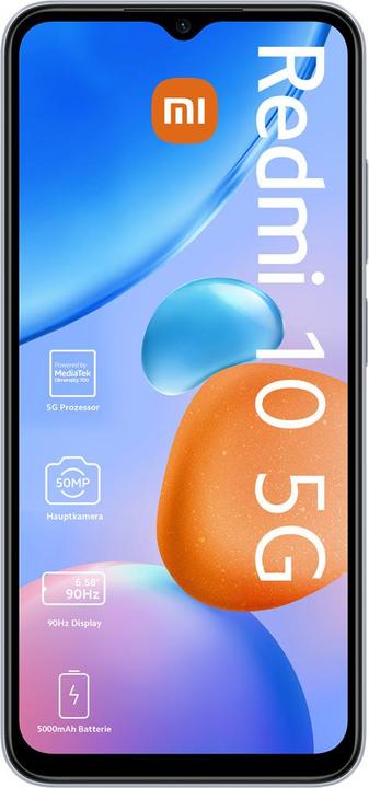 Produktbild Xiaomi Redmi 10 5G (64 GB, Chrome Silver, 6.58", Dual SIM, 50 Mpx, 5G)