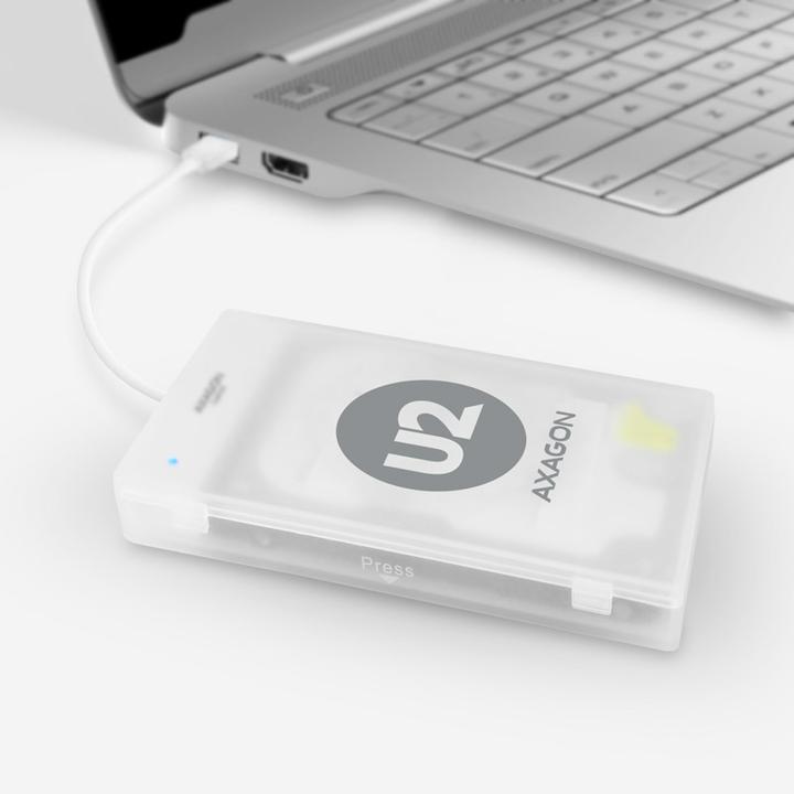 Productafbeelding Axagon ADSA-1S6 SLIMPort-adapter, USB 2.0, 2,5" SSD/HDD, SATA - met behuizing (2.5")