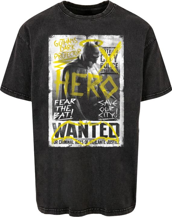 Actual product image Absolute Cult Batman v Superman - Wanted Acid Washed Oversize Tee - 117843 (XXL)