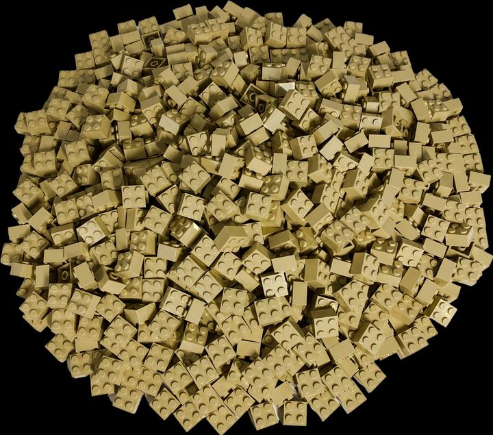Actual product image LEGO 2X2 Bricks tan - Classic, Basic, City - Tan - 3003 pcs. 100 pcs. (3003, LEGO Accessories)