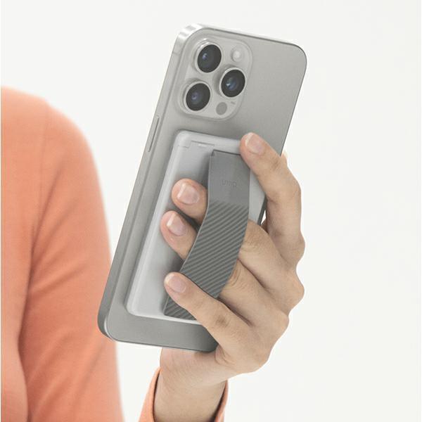 Produktbild Uniq Heldro ID magnetyczny portfel z podpórką i opaską szary/chalk grey