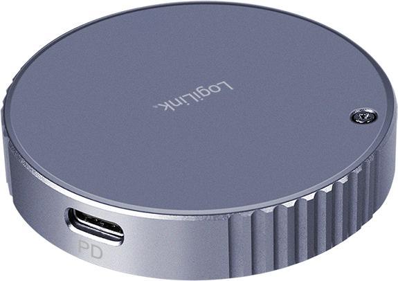 Productafbeelding LogiLink Magnetisches USB 3.2 Gen2 SSD-Gehäuse, 100 W PD, MagSafe-kompatibel, Spacegrau (M.2 2230)