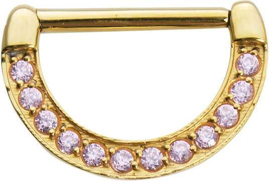 Bijouteria Brustpiercing (Zirkonia, Chirurgenstahl 316L, PVD Beschichtung (goldfarbig))