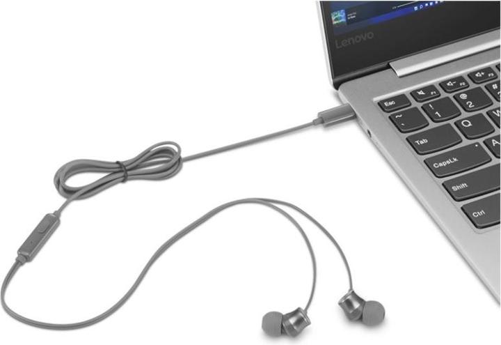 Actual product image Lenovo Słuchawki douszne z mikrofonem 300 GXD1J77353 USB-C szare (Cable)