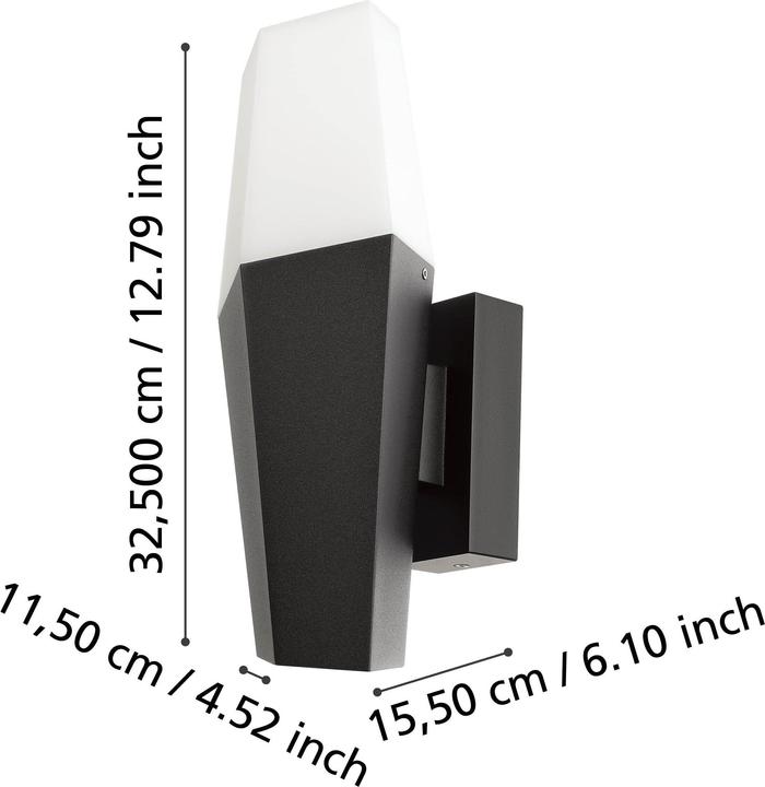 Productafbeelding EGLO 900682 FARINDOLA E27 wand-/plafondlamp buiten zwart wit IP44 (E27, IP44)