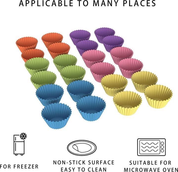 Produktbild Intirilife 24 Stück Silikon Muffinformen (4.50 cm)