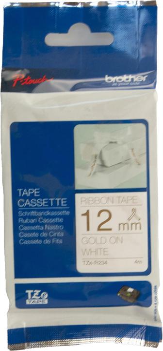 Produktbild Brother TZe-R234 (1.20 cm, Gold, Weiss)