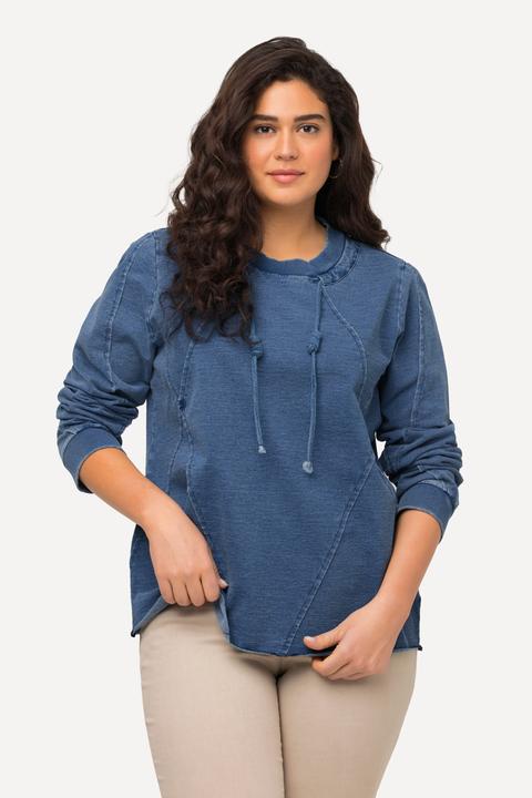 Produktbild Ulla Popken Sweatshirt, Schmucknähte, offenkantig, Rundhals, Langarm (46, 48)