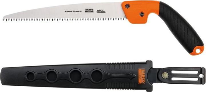 Image du produit Bahco Scie à élaguer avec poignée bi-matière et étui pour la coupe de bois frais, 5 dents, 9 1/2".