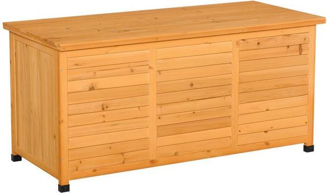 Produktbild Swisshandel24 Gartenbox, Kissenbox, Aufbewahrungsbox, Gartentruhe, wetterbeständig, Massivholz, 127x56x60cm Gelb