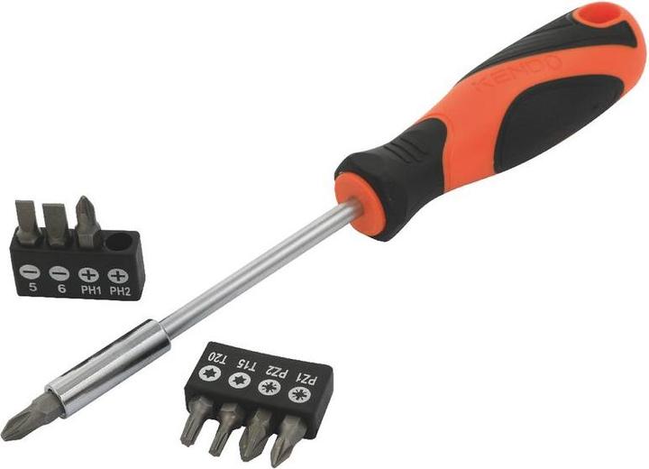 Actual product image Kendo Bit holder set with ratchet (PZ1, PZ2, PH1, SL6, T20, T15, PH2, SL5)
