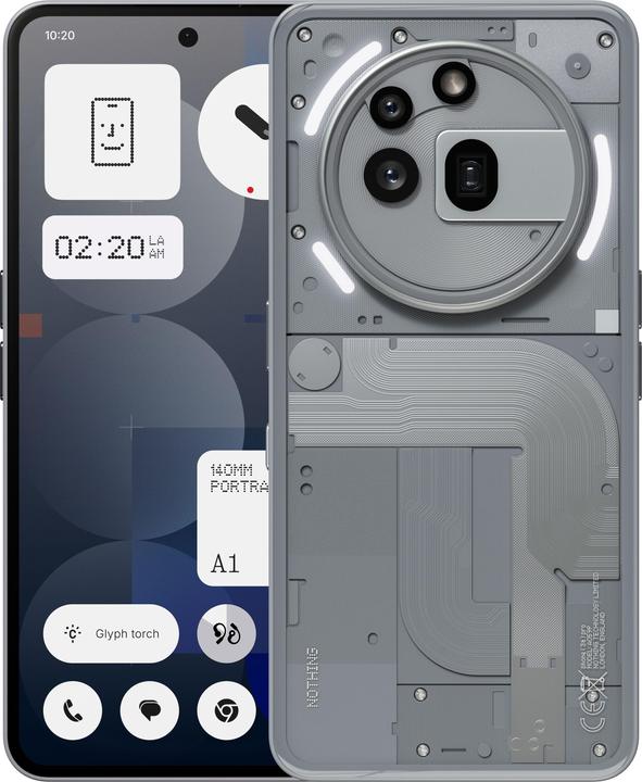 Nothing Phone (3a) Pro (256 GB, Silver, 6.77", Dual SIM, 50 Mpx, 5G)
