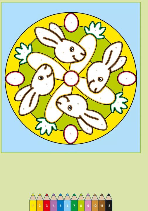 Image du produit Ravensburger Peinture en chiffres à partir de 3 ans Mandalas de Pâques - 24 motifs - livre de coloriage pour