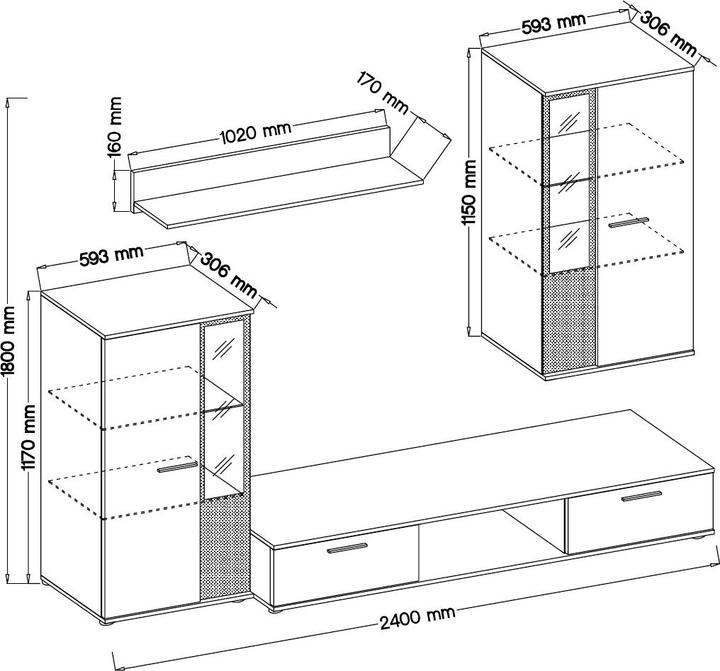 Produktbild ADRK Furniture Schrankwand SALIA