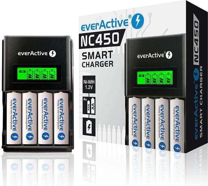 Everactive NC450B battery charger Household battery AC (1 pcs., AAA, 2000 mAh, Battery + charger)