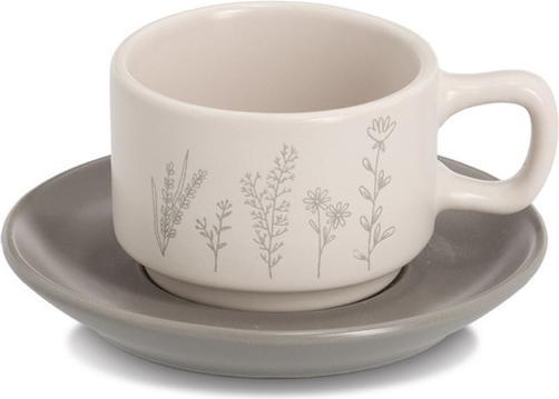 Actual product image Zeller Present Espressotassen Set Flowers 8-teilig weiss grau gelb (70 ml, 8 x)