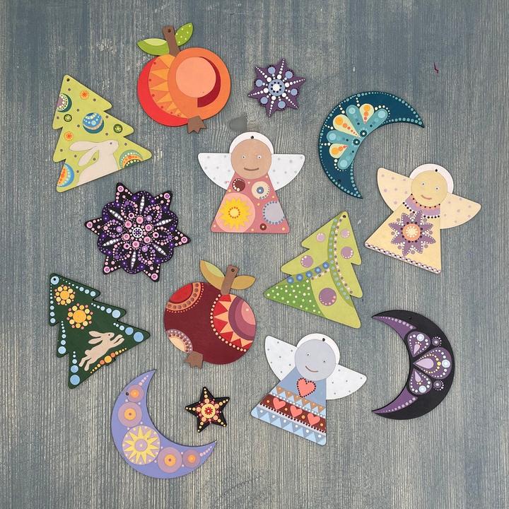 Produktbild Activity Board DIY Dotting Ornament Bastelset, Holzmalerei Set für Kinder, Satz von fünf Formen und Färbung