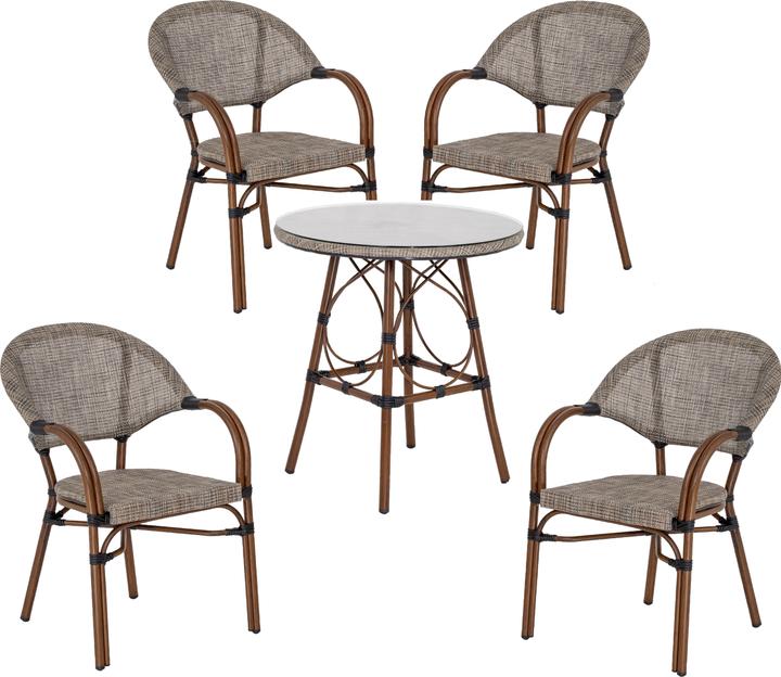 Produktbild Acamp Set 4x MAUI Sessel + 1x MAUI Tisch Ø 70cm (70 cm)