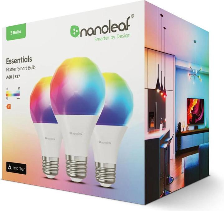 Actual product image Nanoleaf Matter Smart Bulb (E27, 9 W, 806 lm, 3 x, F)