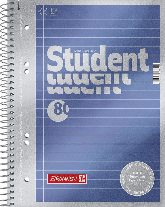 Produktbild Collegeblock Student Premium (A5, Liniert, Harter Einband)