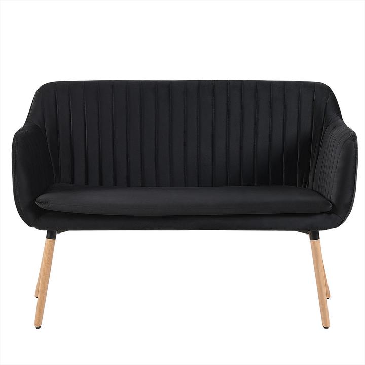 Beliani 2-Sitzer Sofa Samtstoff schwarz TABY (2-Sitzer)