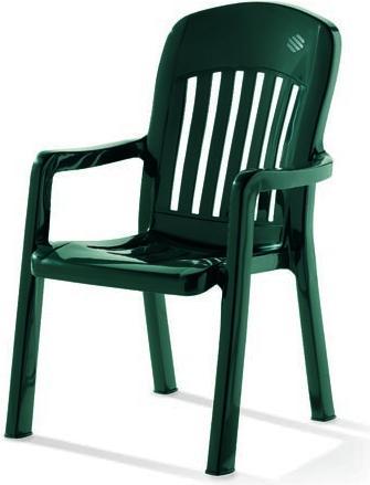 Actual product image Sieger Stacking Chair "Comtesse" Solid Plastic Frame Emerald Green