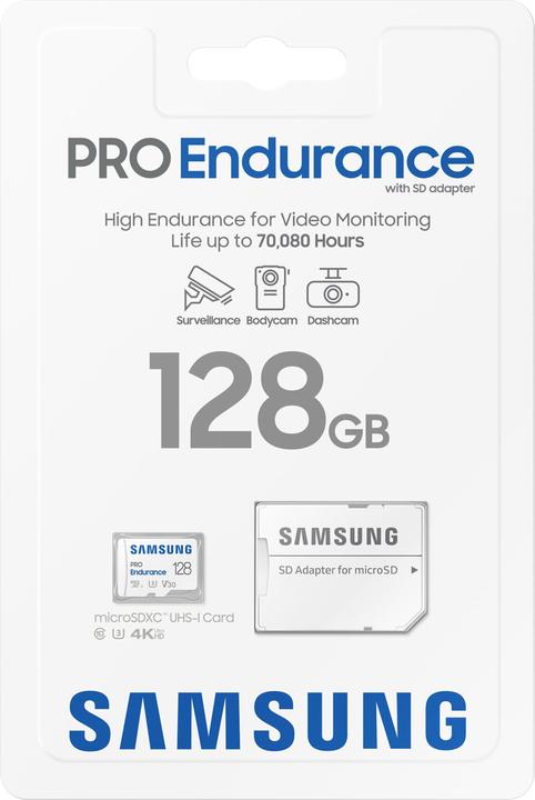 Actual product image Samsung PRO Endurance (128 GB, microSDXC, U3, UHS-I)